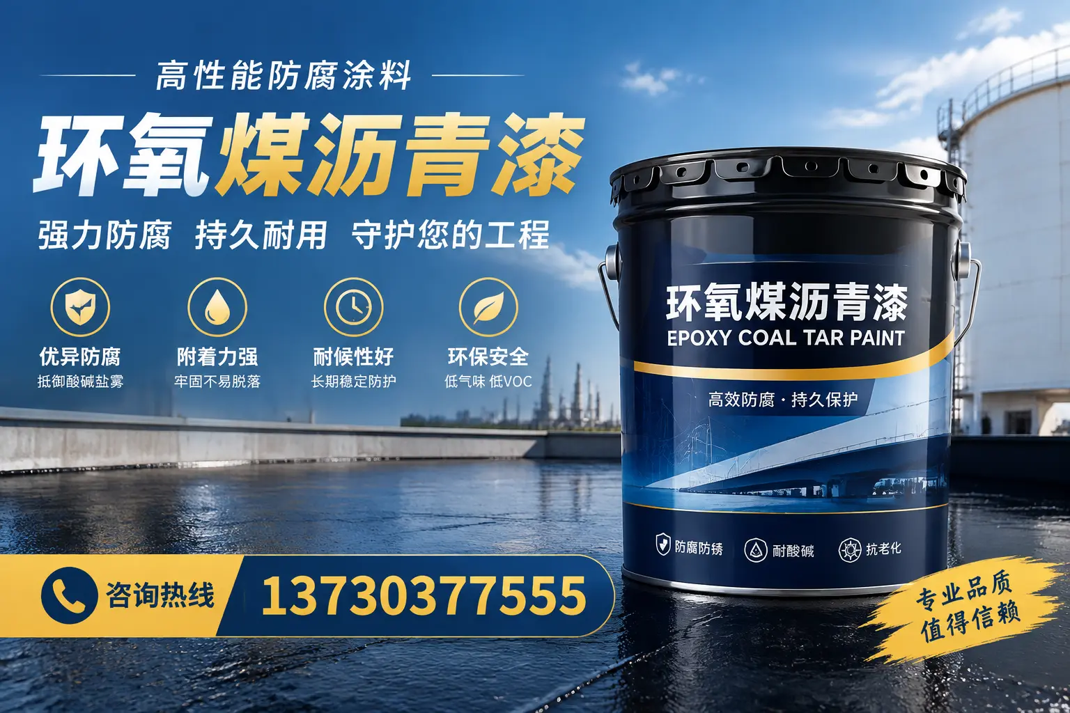 环氧煤沥青漆的耐久性分析，适合日照的使用场景
